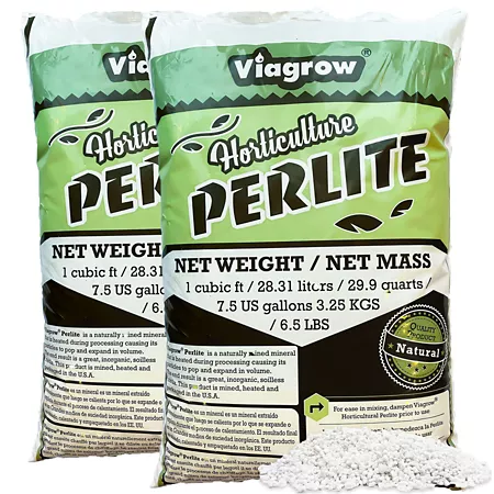 Viagrow 6 lbs 1 tbsp Premium Horticultural Perlite Additive Conditioner Blend Improves Drainage 2 Pack Soil Amendments