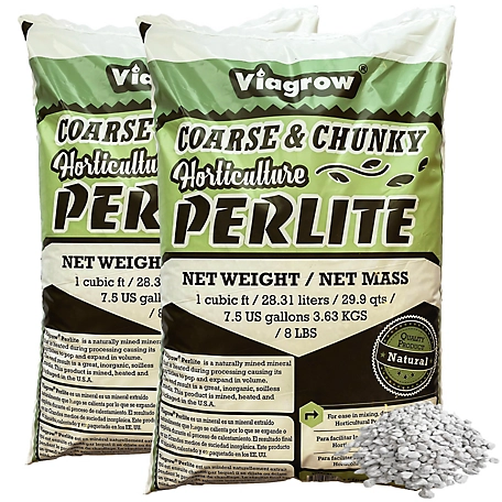 Viagrow Coarse and Chunky Perlite 29.9 Quarts / 1 CU. FT., (2 Pack)