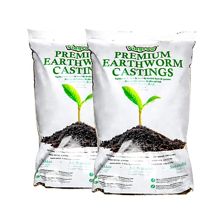 Viagrow Premium Earthworm Castings, Soil Builder, Soil Amendment, 6 lb., 2-Pack