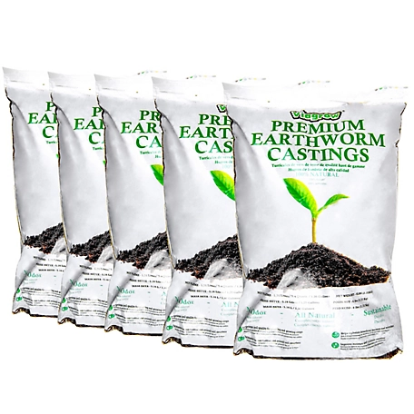 Viagrow Premium Earthworm Castings, Soil Builder, Soil Amendment, 6 lb., 5-Pack