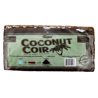 Viagrow 650g Coco Coir Brick, Makes 2 gal./8 qt., 1-Pack