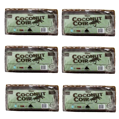 Viagrow Coconut Bricks 650 g for 2 gal./7.5 L/8 qt pack of 6 Potting Soil