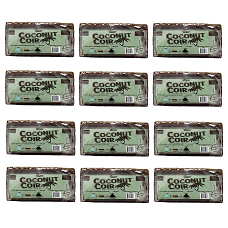 Viagrow Coco Coir, Each 650g Brick Makes 2 gal. / 8 Quarts, 12 Pack