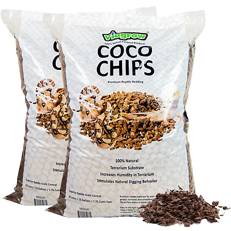 Viagrow Loose Coco Coir Chips, 50 Liter Bag, (2 Pack)