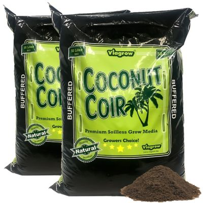 Viagrow Loose Buffered Coco Coir, 50 Liter Bag, 2 Pack