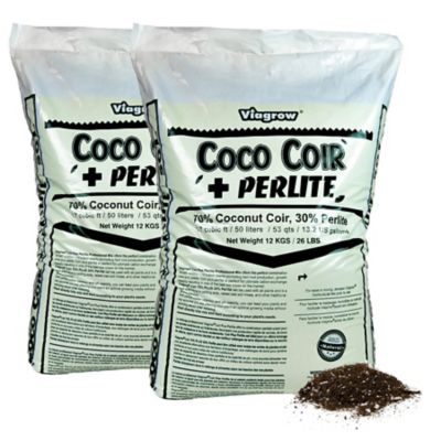 Viagrow Coco Coir and Perlite, 50 Liter Bag, 2 Pack