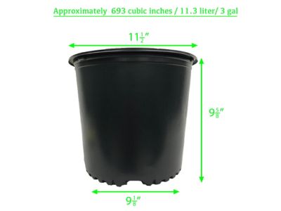 Image showing  3 gal. Plastic Nursery Pots, 12-Pack