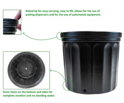 Image showing  3 gal. Plastic Nursery Pots, Pallet of 2,352