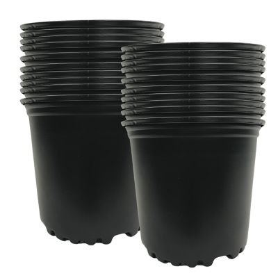 Viagrow 5 gal. Plastic Nursery Plant Pots for Container Gardening, 20-Pack