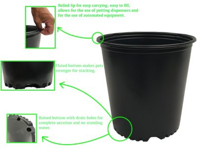 Image showing  5 gal. Nursery Plant Pots, BPA Free, Pallet of 2,400