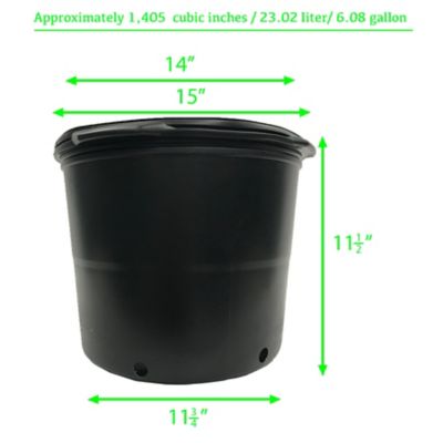 Image showing  7 gal. Plastic Nursery Pots, 12-Pack