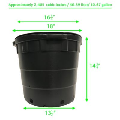Image showing  10 gal. Plastic Nursery Pots, BPA Free, 5-Pack