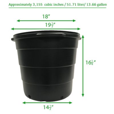 Image showing  15 gal. Plastic Round Nursery Trade Pots, 5-Pack