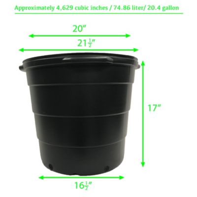 Image showing  20 gal. Plastic Nursery Planter Pots, 5-Pack