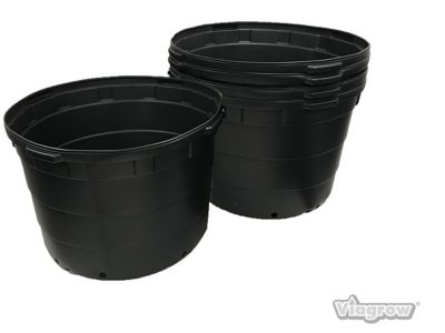 Viagrow 50 gal. Plastic Round Nursery Pots, 5-Pack