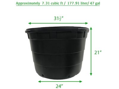 Image showing  50 gal. Plastic Round Nursery Pots, 5-Pack