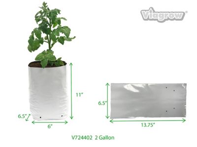 Image showing  2 gal. 4 Mil Thick Plastic Grow Bags, 500-Pack