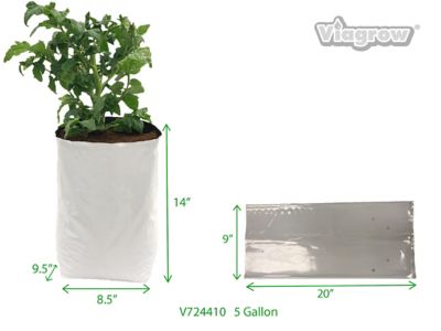 Image showing  5 gal. 4 Mil Thick Plastic Grow Bags for Potting, Seedlings and Rootings, 25-Pack