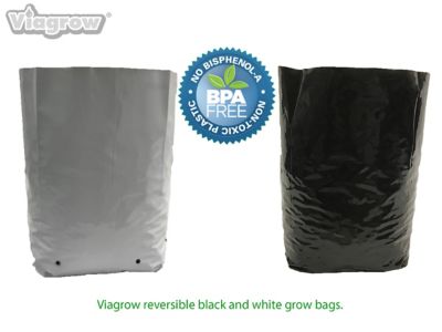 Image showing  5 gal. 4 Mil Thick Plastic Grow Bags for Potting, Seedlings and Rootings, 25-Pack