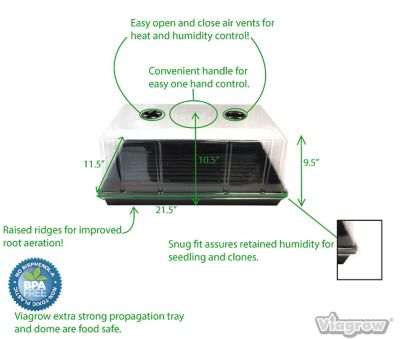 Image showing  Extra Strength Propagation Trays with Tall Dome, BPA Free and Food Safe, 5-Pack