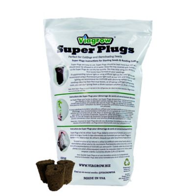 Viagrow Seedling Plugs, Natural Seed Starters 100-Pack of Super Plugs