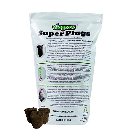 Viagrow Seedling Plugs, Natural Seed Starters 100 Pack of Super Plugs