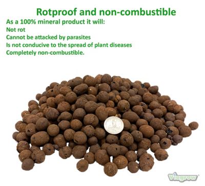 Image showing 5 th Viagrow Expanded Clay Pebbles,Viastone Grow Rocks, Hydroponics Growing Media for Gardening Orchid Aquaponics,10 Liter