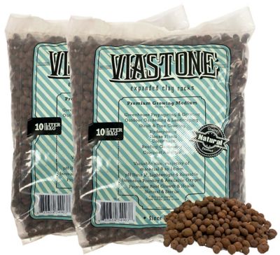 Viagrow Expanded Clay Pebbles, Viastone Grow Rocks, 10 Liter, 2 Pack