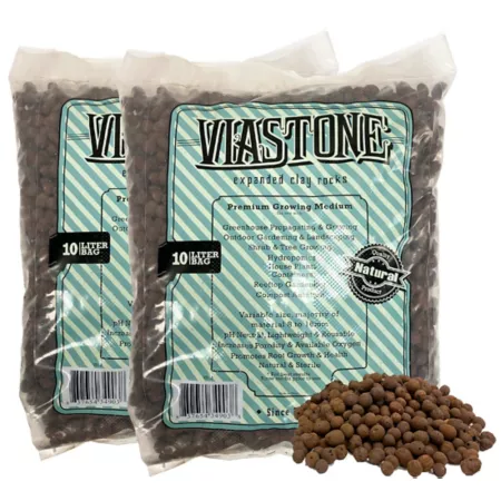 Viagrow 6.4 lbs Expanded clay pebbles Viastone culture rocks 10 liters pack of 2 Soil Amendments