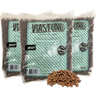 Viagrow Viastone Expanded Clay Pebbles, 10-Liter Rocks, Premium Growing Rocks (3-Pack)