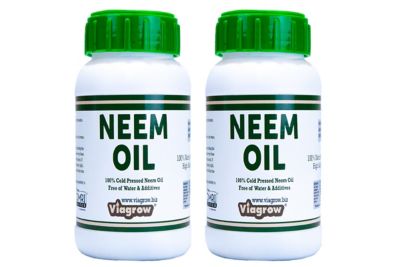 Viagrow 100% Cold Pressed Neem Seed Oil for Plants (16oz/Makes 24 Gallons), OMRI Listed (8oz Bottles, 2-Pack)