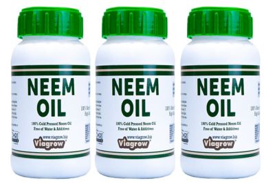 Viagrow 100% Cold Pressed Neem Seed Oil for Plants (24oz/Makes 36 Gallons), OMRI Listed (8oz Bottles, 3-Pack)