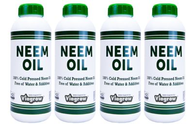 Viagrow Cold Pressed Neem Oil Seed Extract, (128oz / Makes 192 Gallons), OMRI Listed (32oz Bottles, 4-Pack)