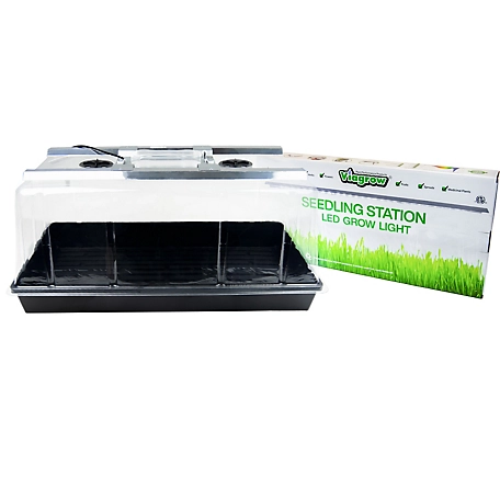 Viagrow Seedling Station Kit with LED Grow Light, Propagation Dome 4X Durable Propagation Tray