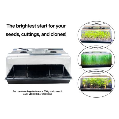 Image showing  200 sq. in. Polypropylene Seedling Station Kit with LED Grow Light, Propagation Dome, 4X Durable Propagation Tray