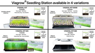 Image showing 5 th Viagrow 200 sq. in. Polypropylene Seedling Station Kit with LED Grow Light, Propagation Dome, 4X Durable Propagation Tray