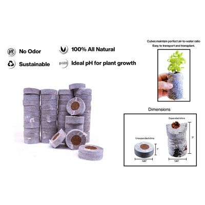 Image showing  Deluxe Seedling Station Kit with LED Light, Propagation Dome and Tray, 50 Coir Seedling Starters & Heat mat