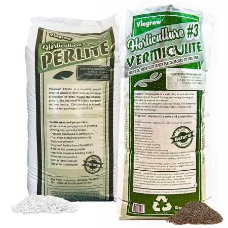 Viagrow Organic 8 cu 4CF Bags of Perlite and Vermiculite for Growing Media 236 qt./60 US Gal. Soil Amendments