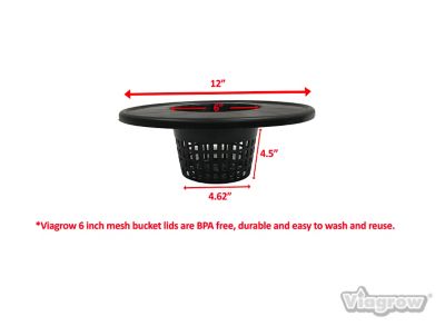 Image showing  6 in. Mesh Hydroponic Bucket Lids, 6-Pack