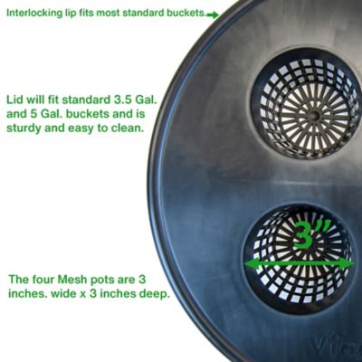 Image showing  4-Site Mesh Bucket Lids, 5-Pack