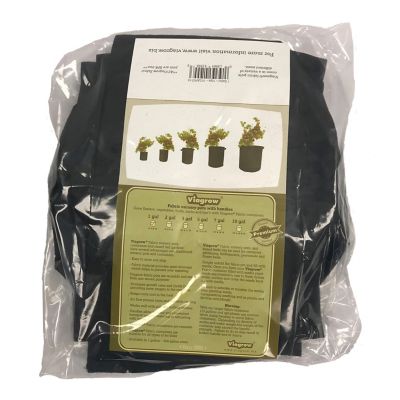 Image showing  2 gal. Fabric Aeration Grow Bags with Handles, Black, 10-Pack