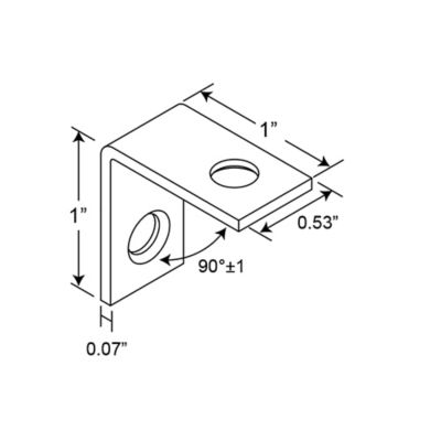 Image showing  Corner Bracket, 1 in., Steel Construction, Zinc-Plated, L-Angle, 4 pk., MP71442-4