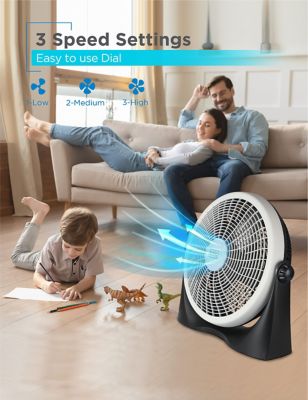 Image showing 5 th Black & Decker Adjustable Floor Fan for Home Or Office, 3 Quiet Fan Settings, BFF16B