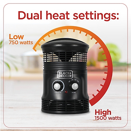 Black & Decker 360Electric Surround Portable Heater, with Fan & Adjustable  Thermostat, BHDS156 at Tractor Supply Co.
