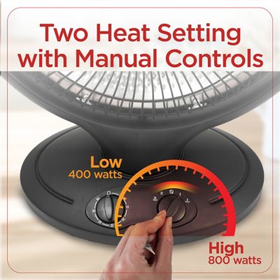 Image showing  14 in. Radiant Dish Heater, Oscillating Space Heater for Up to 161 Sq. Ft., 800W Desktop Heater