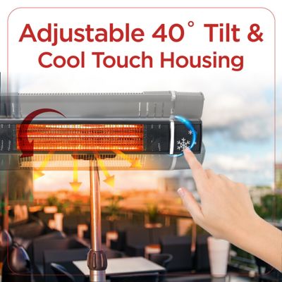 Image showing  25.19 in. 1,500W Wall-Mounted Patio Heater for Outdoors, 269 sq. ft., 5,119 BTU