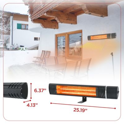 Image showing 6 th Black & Decker 25.19 in. 1,500W Wall-Mounted Patio Heater for Outdoors, 269 sq. ft., 5,119 BTU