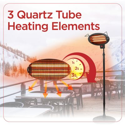 Image showing  82.67 in. 1,500W Electric Outdoor Patio Floor Heater, 269 sq. ft., 5,119 BTU, 3 Heat Settings