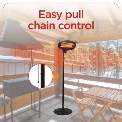 Image showing  82.67 in. 1,500W Electric Outdoor Patio Floor Heater, 269 sq. ft., 5,119 BTU, 3 Heat Settings