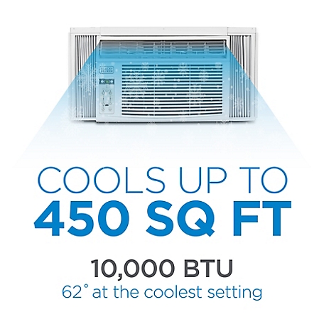 Black & Decker Window Air Conditioner with Remote Control, 10000 BTU, Cools  Up to 450 sq. ft., BD10WT6 at Tractor Supply Co.